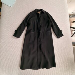 Talbots petite Long Black Coat with Classic Silhouette